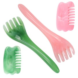 4 PCS Head Massager Scalp, Resin Combs for Scalp Massage Tool for Men Women Hair Stress Relax-Manual Gua Sha Five Claw Massage Tool