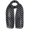 Basic Sense Retro 12mm Polka Dot Chiffon Scarf, Black