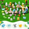 EKisemio 70 Pcs Mini Resin Animals,60 Styles Tiny Animal Figurines