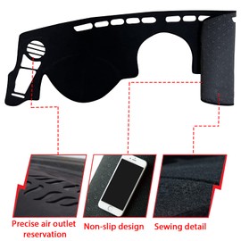 INUBOXES - Tapete antideslizante para tablero de salpicadero, compatible con Kia Soul 2010, 2011, 2012, 2013, protector solar (borde negro)