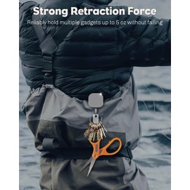 Uniclife 2 Pack Retractable Keychain Heavy Duty Metal Retractable Badge Reel for Badge Holder Metal Keychain All Metal Casing with Stainless Steel Spring Coil 40 cm Nylon Rope Belt Clip and Key Ring