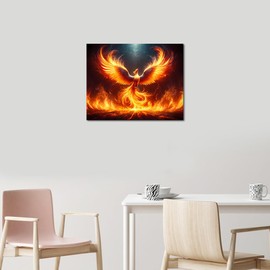 Paint by Number for Adults, Majestic Phoenix in The Fiery Rebirth, Phoenix Rise from The Ashes Paint by Numbers Kits, DIY Painting by Numbers for Home Wall Decor 16" W x 20" L