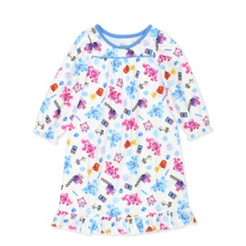Blue's Clues & You Toddler Girls Flannel Granny Gown Nightgown Pajamas (3T, White)
