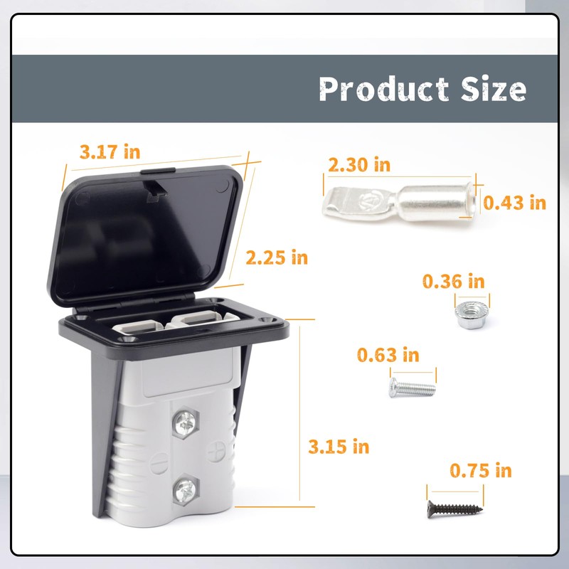 Erchon 175A Plug Mounting Panel with Dust Cover Compatible with