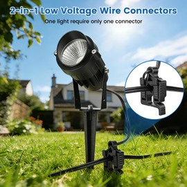 12 Pack Low Voltage Wire Connectors for Landscape Lighting, Compatible with #12/14/16/18 Gauge Underground Cable for Pathway Lights, Spotlight, In-ground Lights, Waterproof, UL Listed