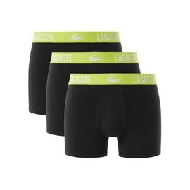 Lacoste Men's Men’s Recycled Microfiber Ultra Dry Trunks, 3-pack, Graphite with Black/Bright Lime waistbands, XX-Large