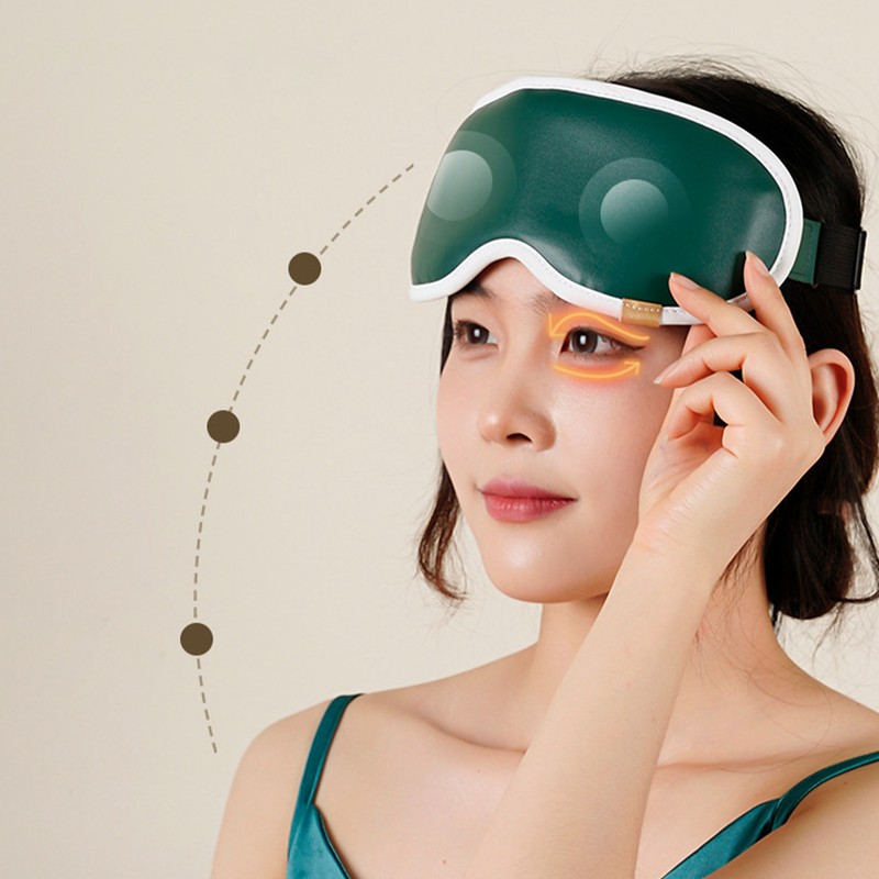 Heated Eye Mask Green 7 Vibration Modes 3s Fast Heating