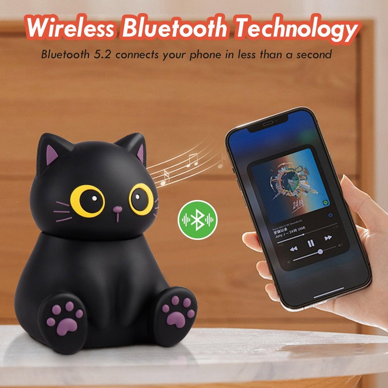 JINSERTA Portable Mini Cartoon Bluetooth Speaker with Phone Holder Mini