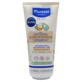 Mustela 2 en 1, Acondicionador + Leave in, para cabello Rizado, Ondulado, Largo, con manteca de karité orgánica y aceite de aguacate orgánico, 200ml