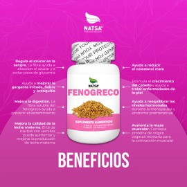 Fenogreco 100 Cápsulas Antioxidante Regulador de Azúcar Mejora digestión Baja Colesterol Calidad Premium