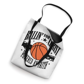 Ballin’ for Christ Powered by Faith Christian Basketball Tote Bag