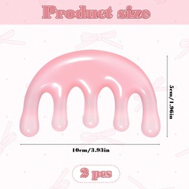 Alrhso 2 Pcs Resin Massage Comb Scalp Massage Tool for Scalp Care Muscle Relaxation Gua Sha Meridian Massage-Tool for Head and Neck