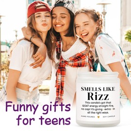 SteadStyle Rizz Candle, Funny Birthday Gifts for Teenage Girls Boys, Stocking Stuffers for Kids High Middle School Teens, Present Idea for Gen Z, Teens 16-18, Sister Brother Daughter Son Nephew Niece
