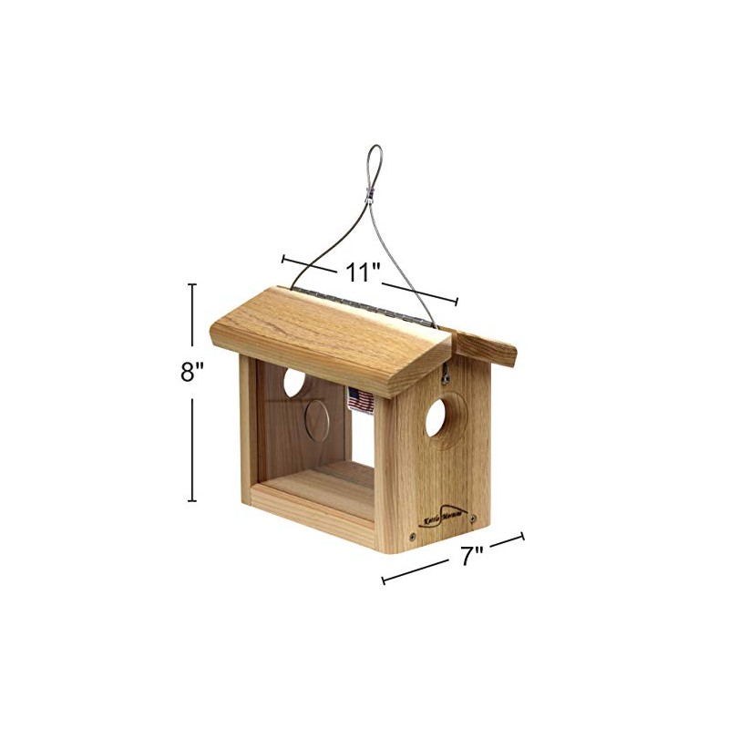 Kettle Moraine Cedar Hanging Bluebird Mealworm Feeder