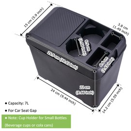 AuMoHall Multifunctional Car Trash Can with Mini Cup Holder, Spacious Backseat Floor Organizer Leak-Proof Vehicle Trash Can Bin Waste Container with Lip, Car Storage Box Suitable for Cars, Truck, SUV