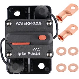 STETION 100 Amp Circuit Breaker Trolling with Manual Reset Car Marine Trolling Motors Boat ATV Manual Power Protect for Audio System Fuse 12V-48VDC Waterproof (100Amp)