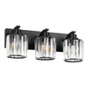 Haolaike 3 Lights Crystal Bathroom Vanity Light Modern Black Bathroom