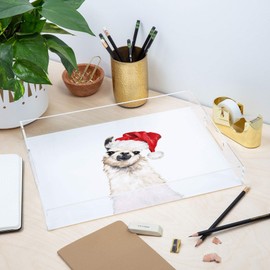 Society6 Big Nose Work Christmas Llama Acrylic Tray, 15.5"x12", White