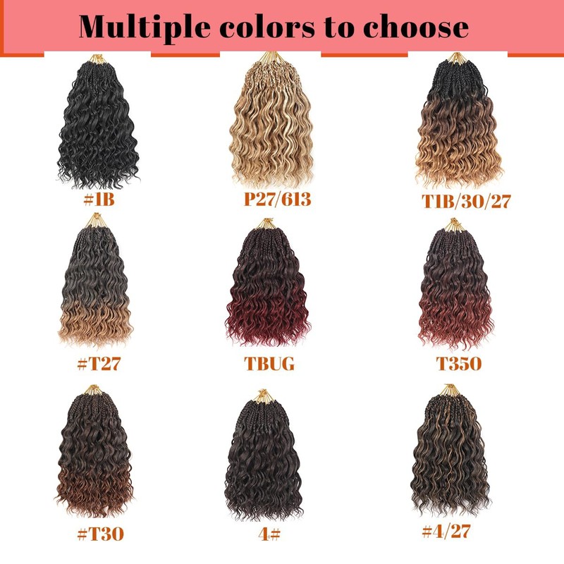 pojui 14 Inch Ocean Wave Crochet Hair 8 Packs -