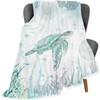 Sea Turtle Throw Blankets,Blue Teal Ocean Beach Nautical Coastal Fish