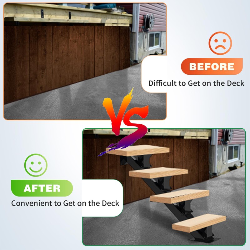 Metal Stair Step Stringer, 3 Step Steel Stair Riser for