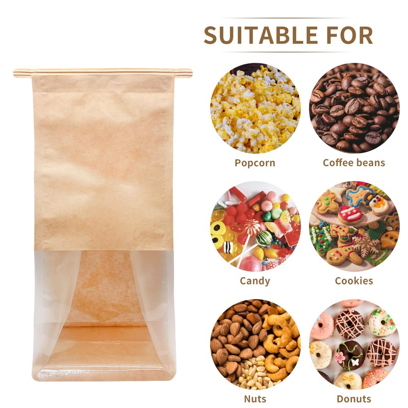 Jexila 50 Pack Small Bakery Bags with Window Reusable Cookie
