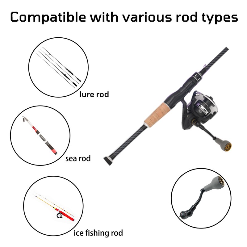 JINOHNAMILL 63mm Black Fishing Spinning Reel Handle Replacement for Shimano