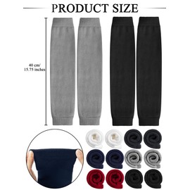 Foaincore 12 Pairs Leg Warmers for Women 80's Knit Cute Ankle Warmers Ribbed Long Boot Socks for Winter Dance Party Sports Outdoor Indoor, 6 Colors