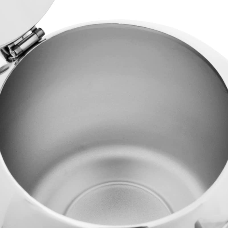 Stainless Steel Teapot with Lid, Drip-Free Spout, Modern Design, Loose