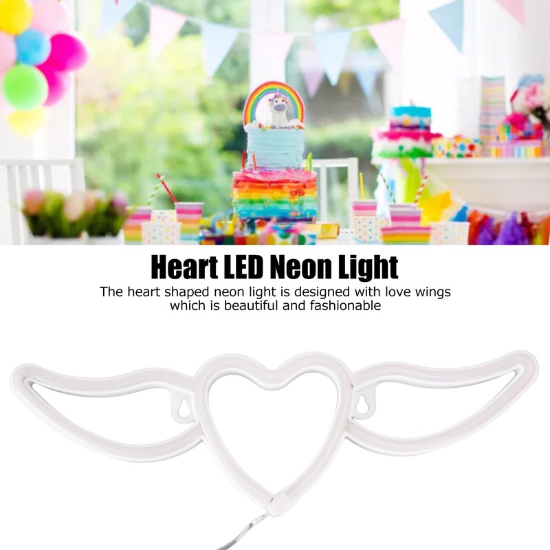 Heart Shaped Neon Light Safe Energy Saving Dual Power Heart