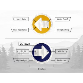 Wild Drifter Trail Markers - Bright Reflective Trail Marker Pack of 24, Easy to Mount, Mark Your Trees for Hunting, Hiking, Camping, and More. (Blue, 24)