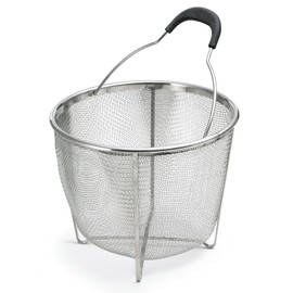 Polder 8 inch Strainer and Steamer Insert Basket, Stainless Steel, Perfect for Cooking Vegetables, Pasta and more