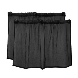 uxcell 2pcs Black Vehicle Mesh Sun Shade Suction Cup Side Window Curtain Universal 75 x 50cm