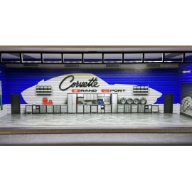 Shop164 Corvette Grand Sport Theme FOR Hot Wheels 1:64 Model Diorama Garage LED Lighting