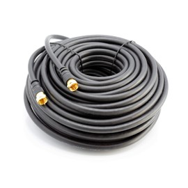 THE CIMPLE CO Coaxial Cable (Coax Cable) 100ft with Gold, Easy Grip Connectors- Black - 75 Ohm RG6 F-Type Coaxial TV Cable - 100 Feet Black