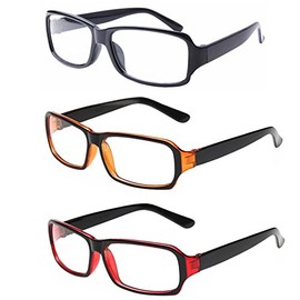 FancyG Vintage Inspired Classic Retro Style Rectangle Shape Glasses Frame Clear Lens Eyewear 3 Pieces Color Set28