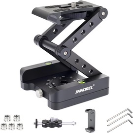 Z-Flex Tilt Tripod Head Innorel MH5 CNC Aluminum Alloy 360° Horizontal Rotation with 1/4" and 3/8" Screws, Max Load 3kg for Canon Nikon Sony DSRL Camera Slider