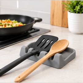 Silicone Utensil Rest for Spoons, Forks & Spatulas – Non-Slip Kitchen Counter Organizer for Everyday Cooking