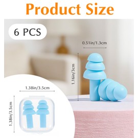 6 Pairs Small Ear Plugs for Sleeping, Soft Earplugs
