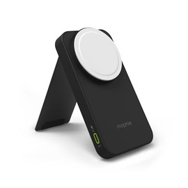 mophie powerstation wireless charging stand MagSafe, 15W fast charging, USB-C port, tripod socket, charge multiple devices, black