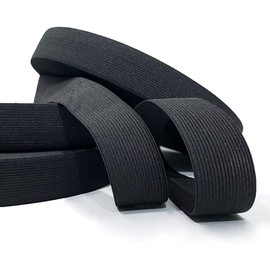 25 Meters Elastic Sewing Band, Flat Elastic Ribbon, Wide Elastic Tape, Flat Elastic Band, Elastic Sewing Fabric, Tapes for DIY Sewing (Black, 25M x 35MM)