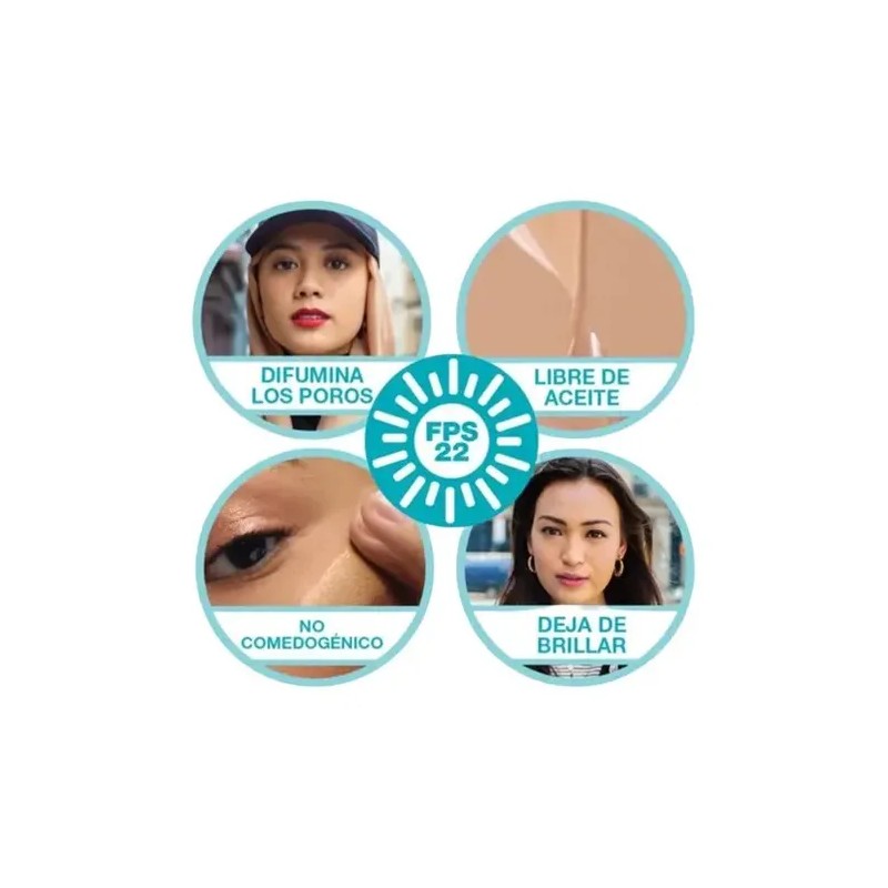 MAYBELLINE Base Maquillaje Fit Me Matte + Poreless 30ml, matifica