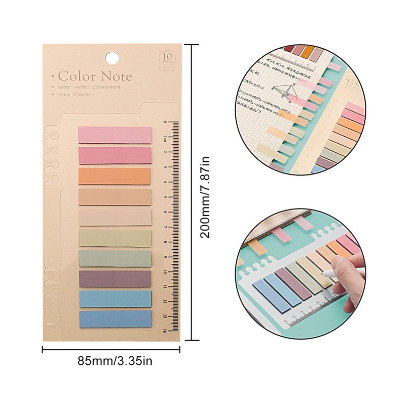 1200Pcs Sticky Tabs, Transparent Sticky Notes Flags Pastel Book Tabs