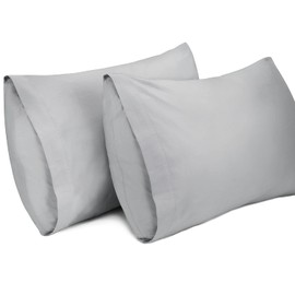 Lirex Pack of 2 cushion covers, 50 x 75 cm, 100% cotton pillowcases, anthracite cushion cover, hypoallergenic, Oeko-Tex certified, light grey