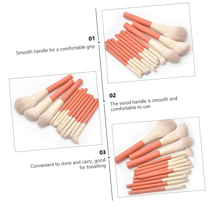 Baluue 1set Professional Makeup Brushes Handles Essential Cosmetic Brush for