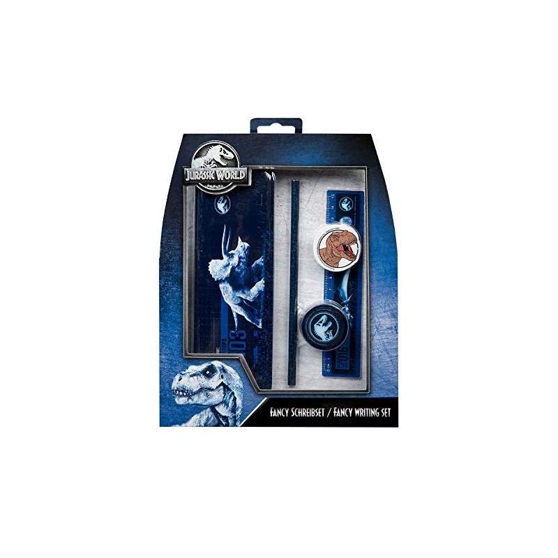 Undercover Jurassic World JURP6455 Fan Writing Set with Pencil Box,
