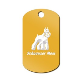 Mister Petlife Schnauzer Mom Engraved Keychain/GI Tag v2 Gold