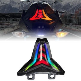 PSLER Led Tail Lights RGB Control for Ninja 400 Motorcycle Rear Turn Signals Brake Light for ZX6R 636 Z400 Z250 Z1000 Z1000R ZX10R ZX10RR ZX4R ZX4RR ZX25R Sequential Dynamic Indicator