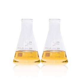 ULAB Scientific Erlenmeyer 250 ml Borosilicate Graduation Printed Bottles, Pack of 2, UEF1023