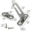 LUORNG 2PCS 8.5x4.8cm Silver 304 Stainless Steel Locking Window Limiter